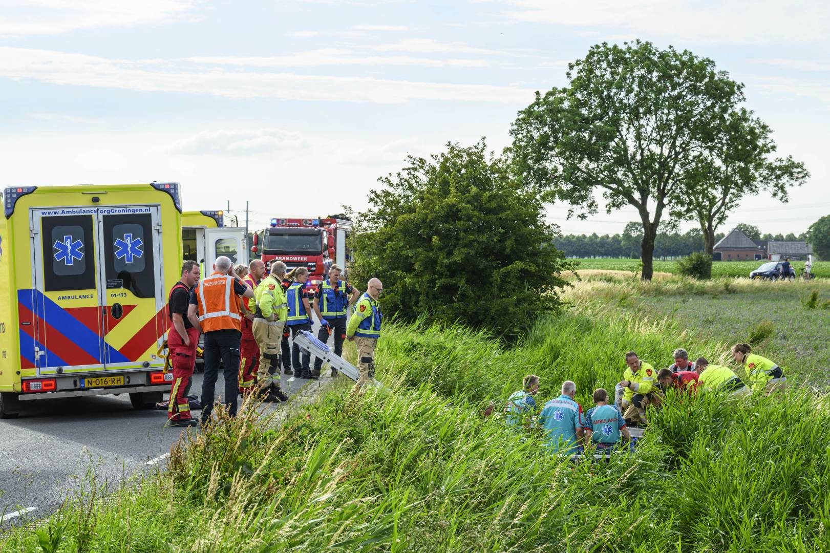 Motorrijder gewond na val met motor