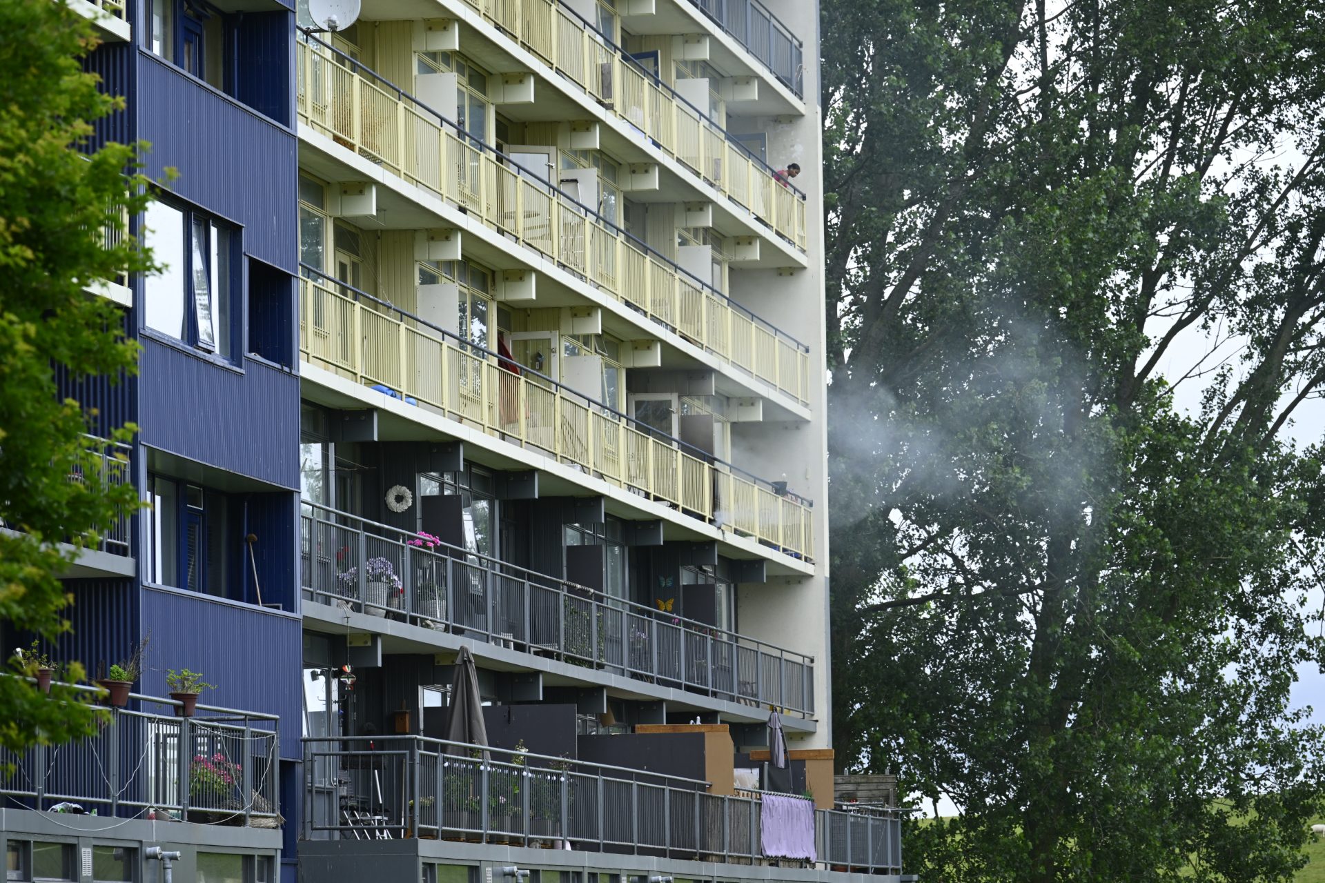 Flat ontruimd na balkonbrand