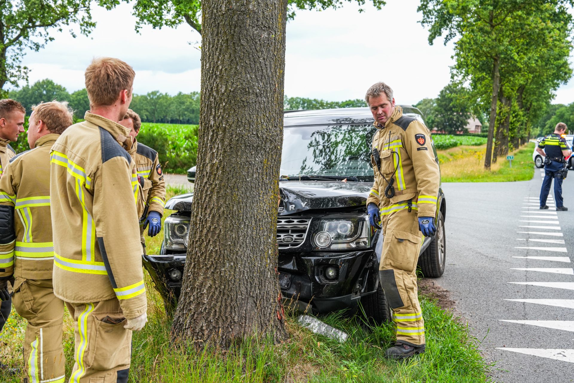 Auto botst tegen boom, bestuurder gewond