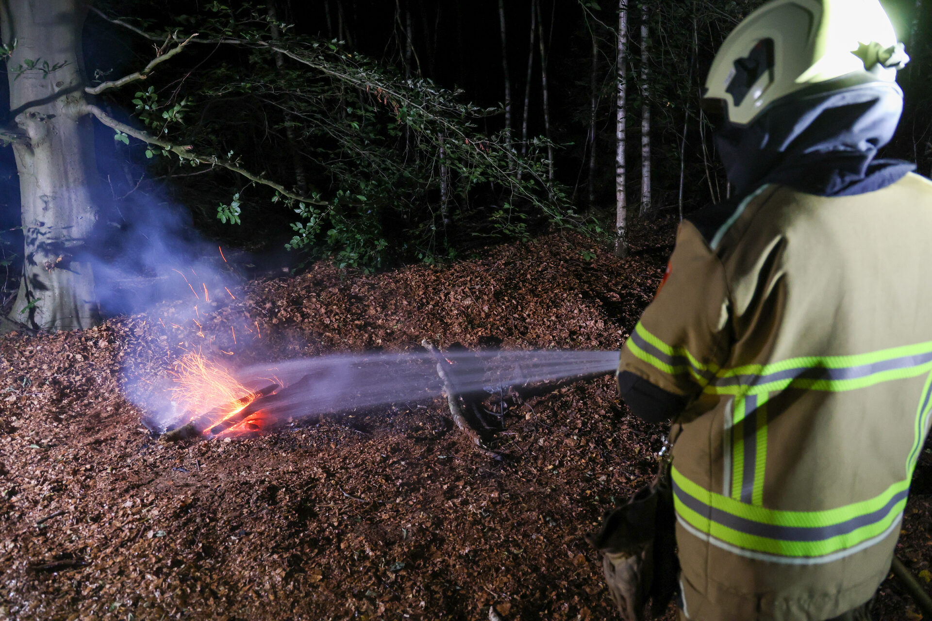 Brandweer groots uitgerukt voor brandje in bos