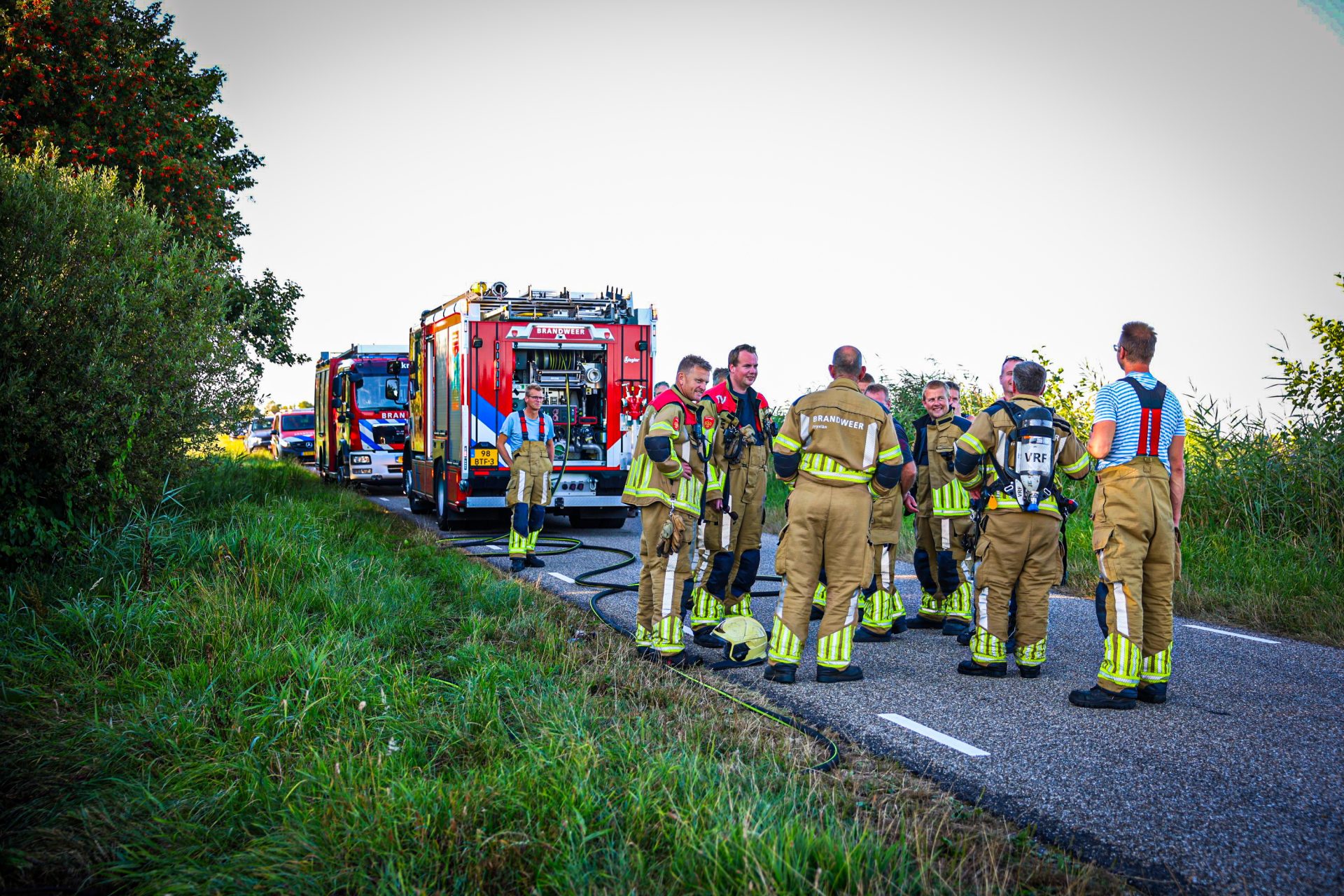 Bermbrand snel onder controle