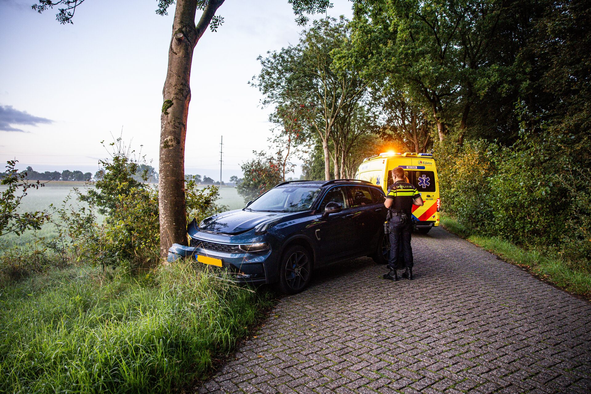 Automobilist verliest macht over stuur en botst tegen boom